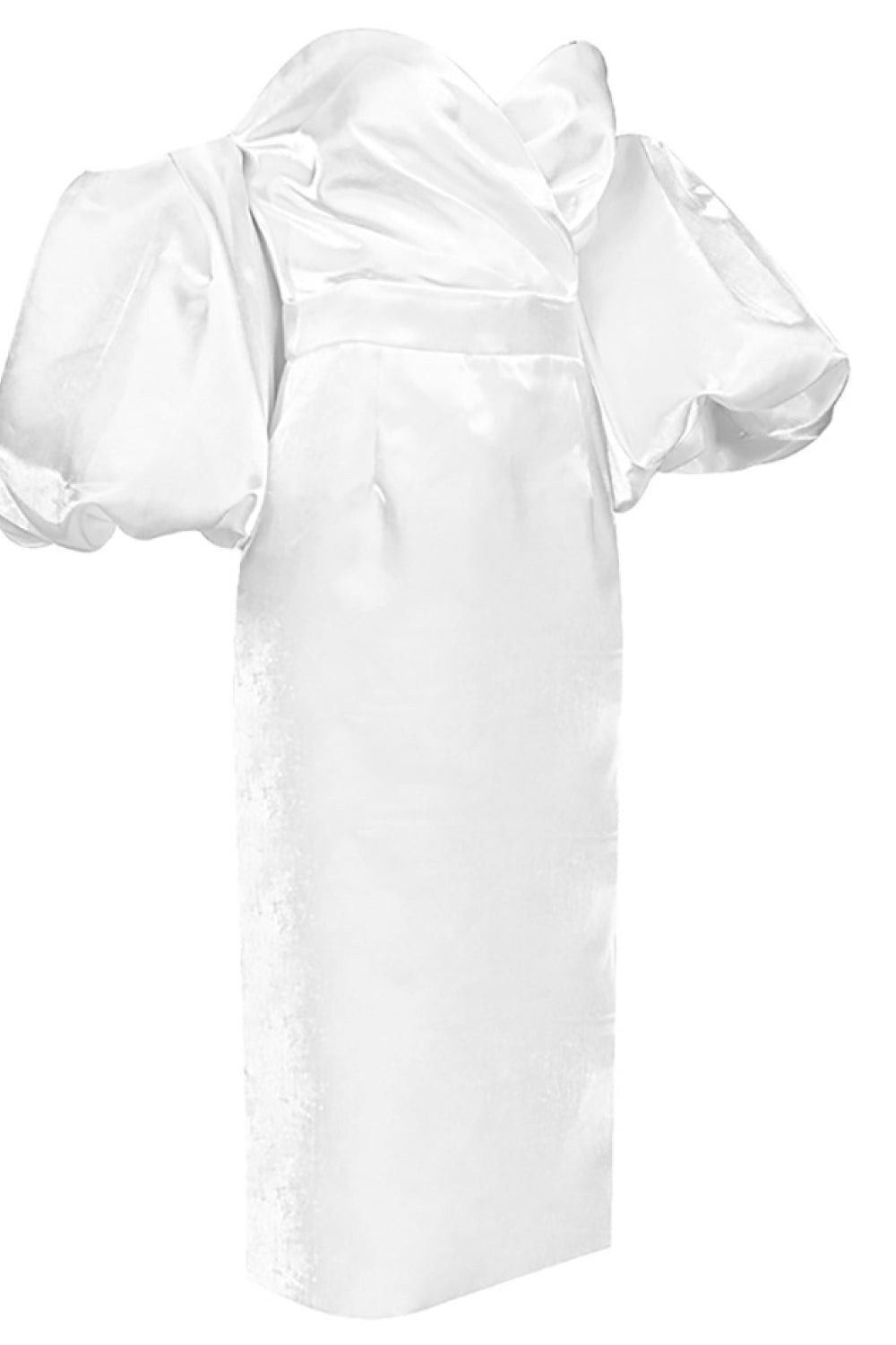 Ruched Bust Puff Sleeve Dress - WESTHUNDRED