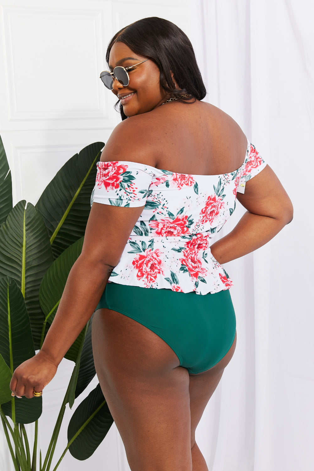 Romantic Off-Shoulder Swim Tankini Set
