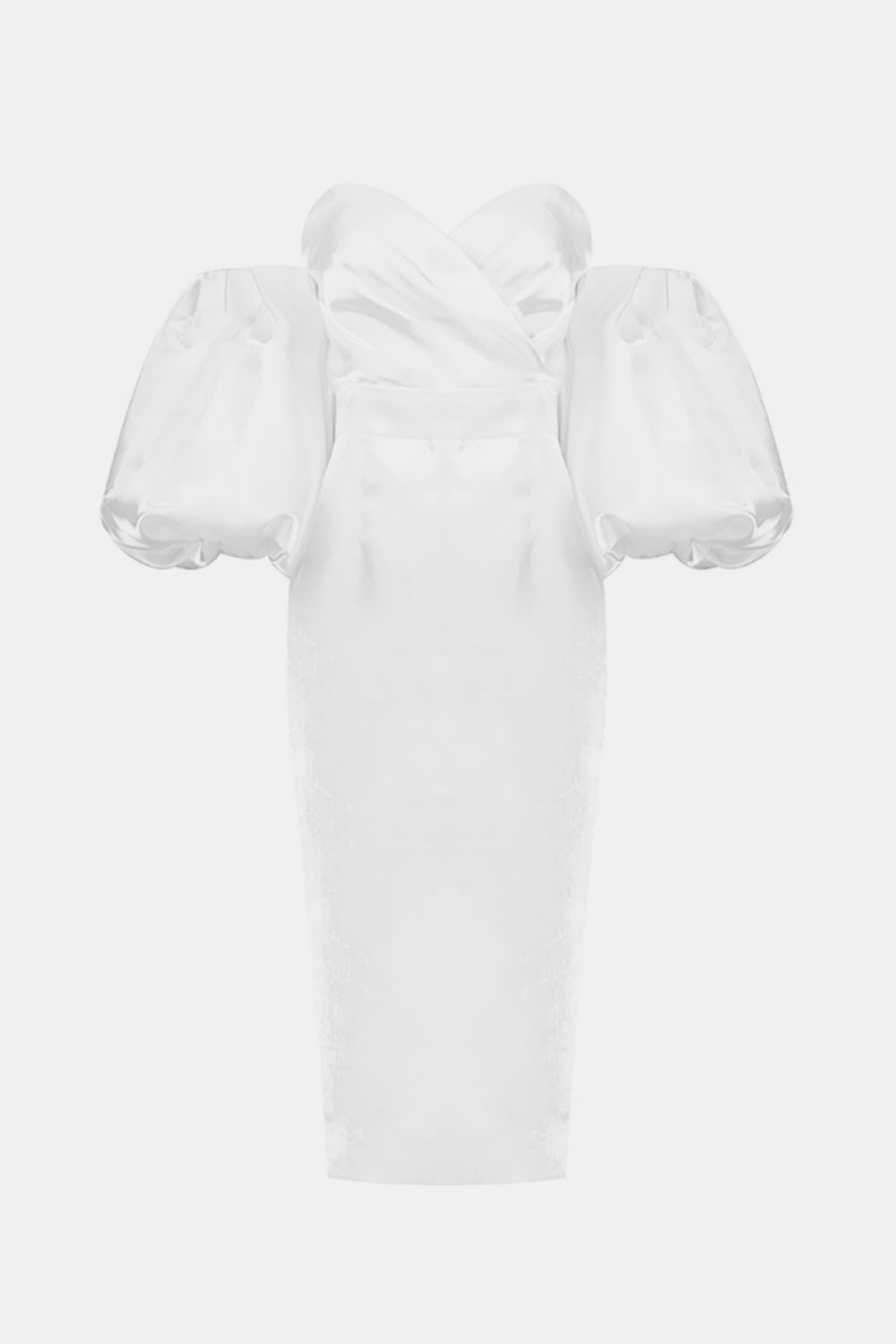 Ruched Bust Puff Sleeve Dress - WESTHUNDRED