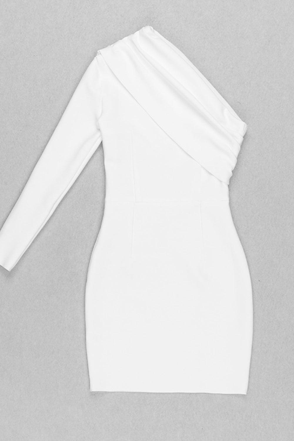 Asymmetrical Neck One-Shoulder Bodycon Dress - WESTHUNDRED