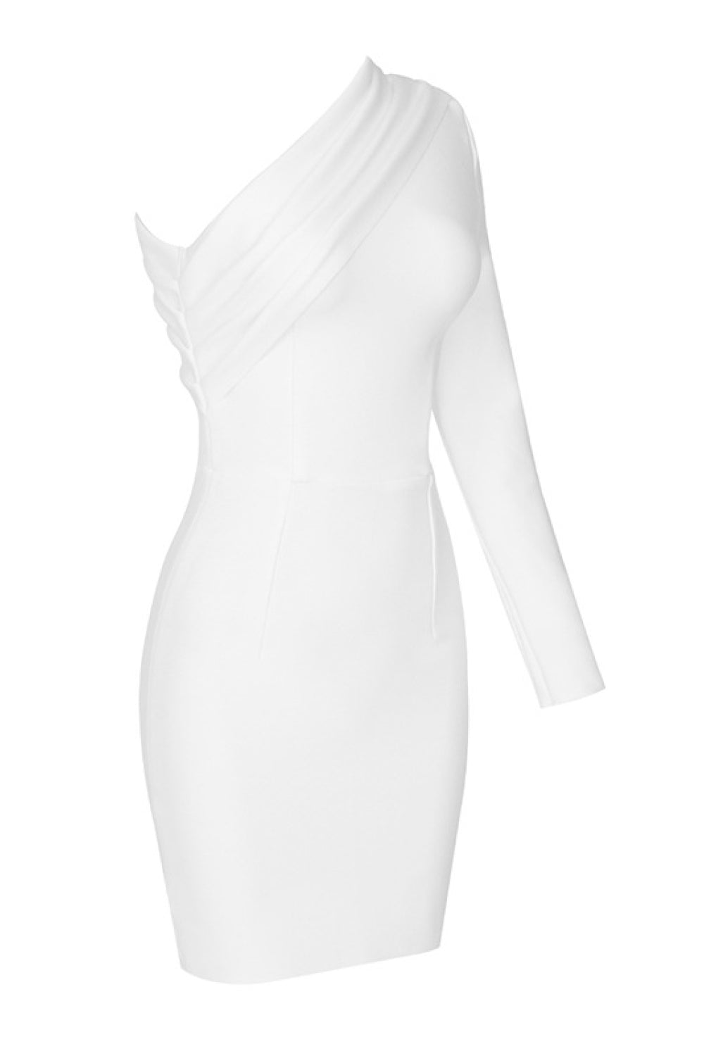 Asymmetrical Neck One-Shoulder Bodycon Dress - WESTHUNDRED