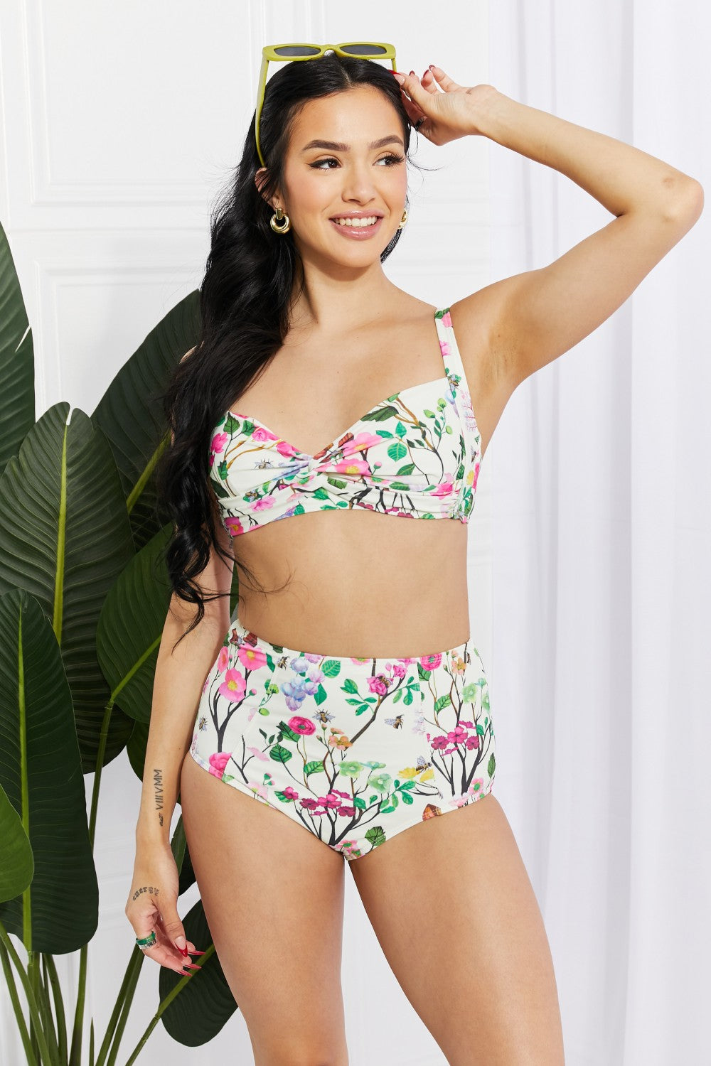 Fun Floral Twist High-Rise Bikini