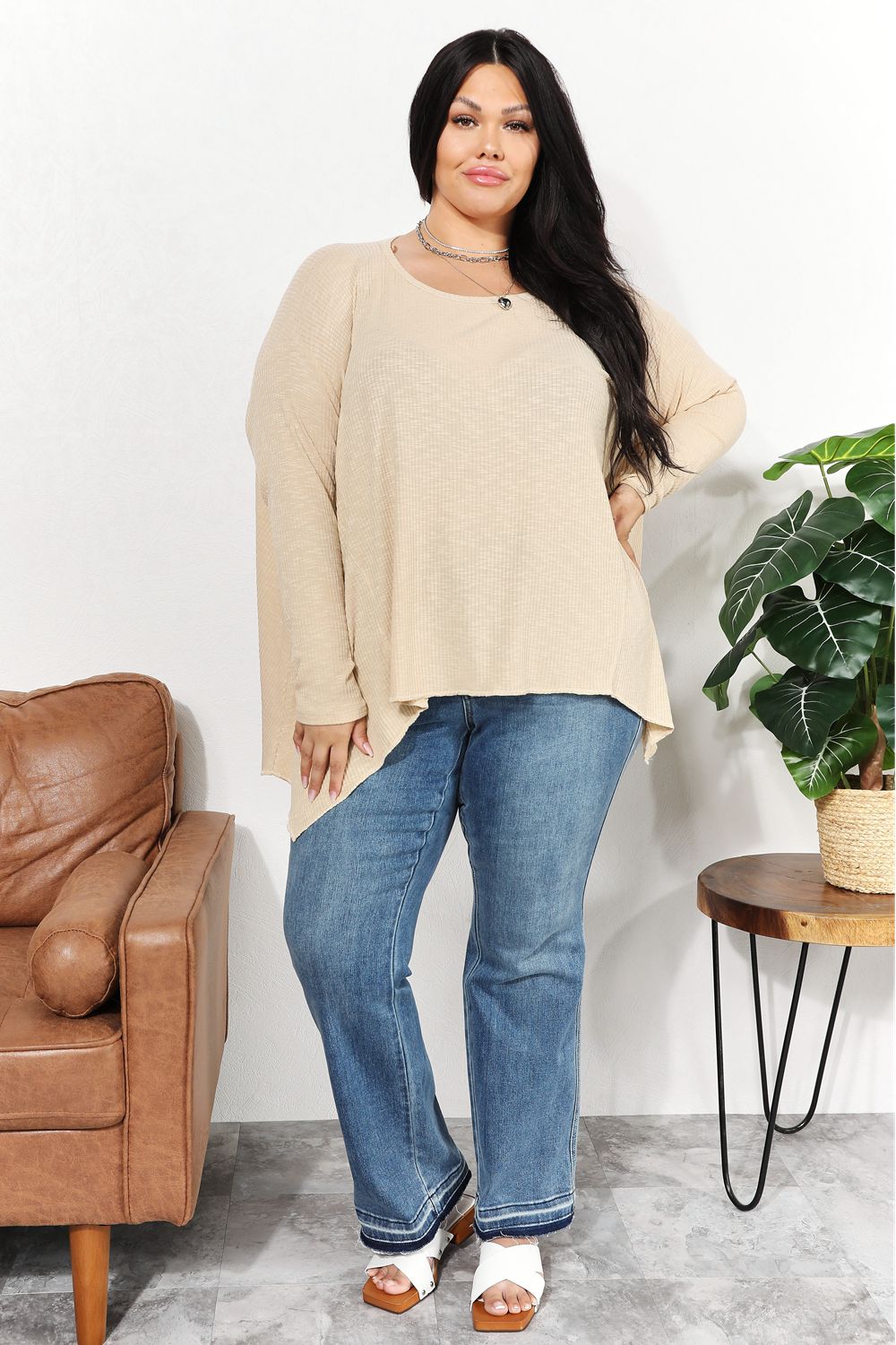 Luxurious Ribbed Top with Modern Flair