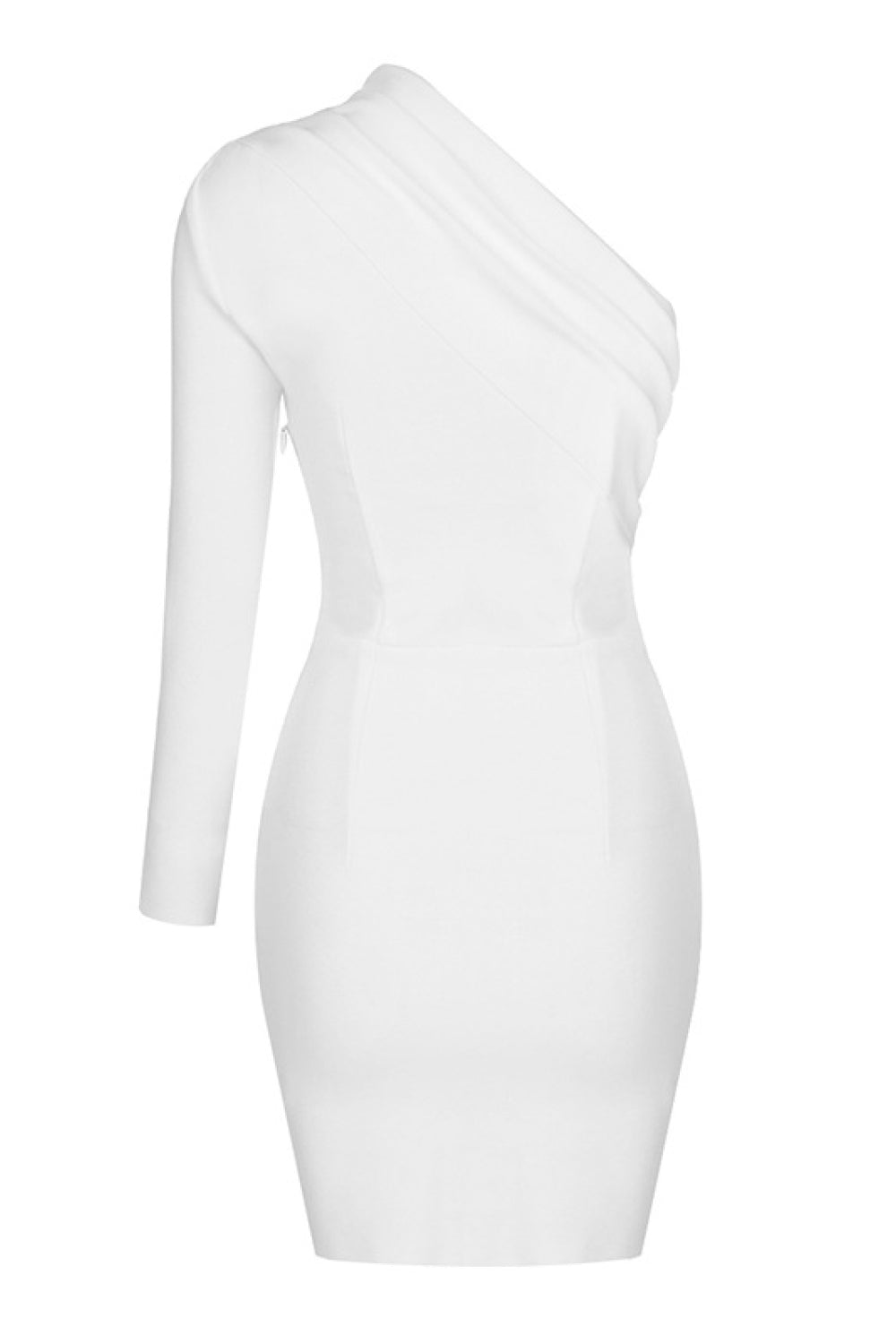 Asymmetrical Neck One-Shoulder Bodycon Dress - WESTHUNDRED