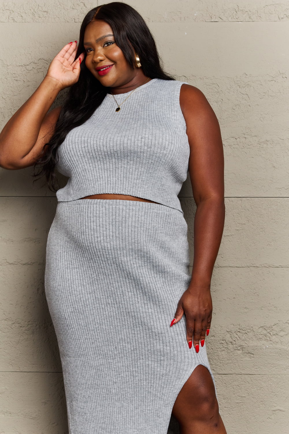 Chic Contours: Form-Fitting Two-Piece Set