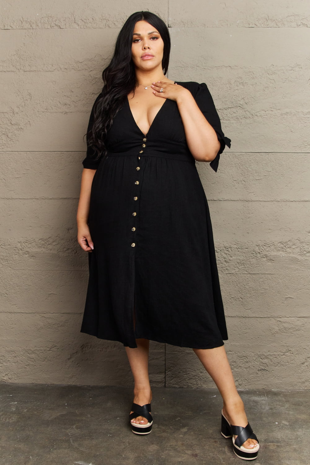 Elegant Linen Midi Dress for Effortless Style