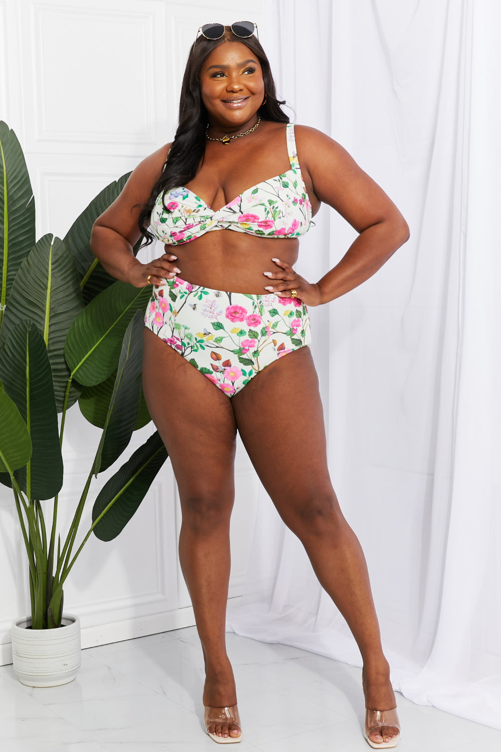 Fun Floral Twist High-Rise Bikini