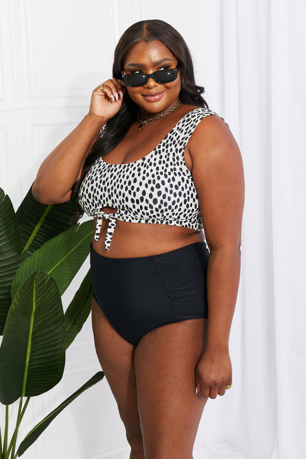 Beach Babe: Crop Swim Top and Ruched Bottoms Set for Women