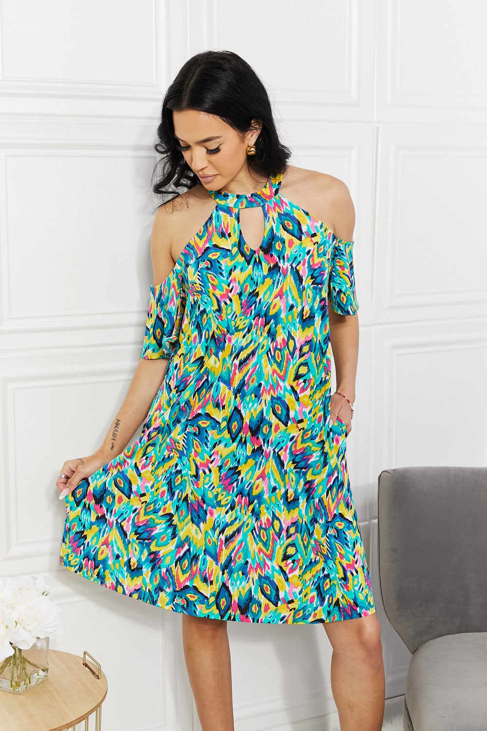 Vacation Style Tropical Printed Dress