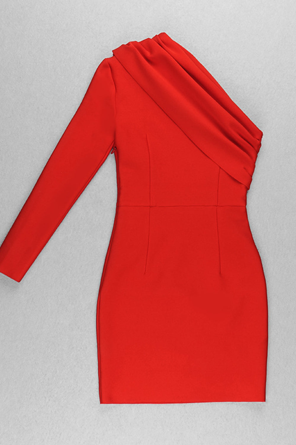 Asymmetrical Neck One-Shoulder Bodycon Dress - WESTHUNDRED