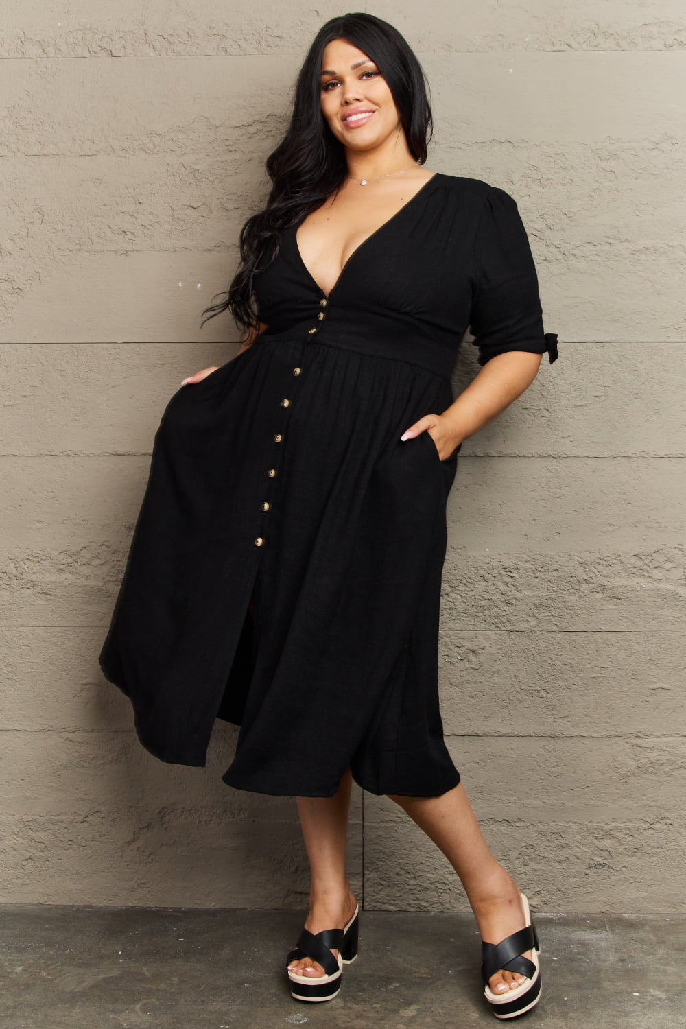 Elegant Linen Midi Dress for Effortless Style