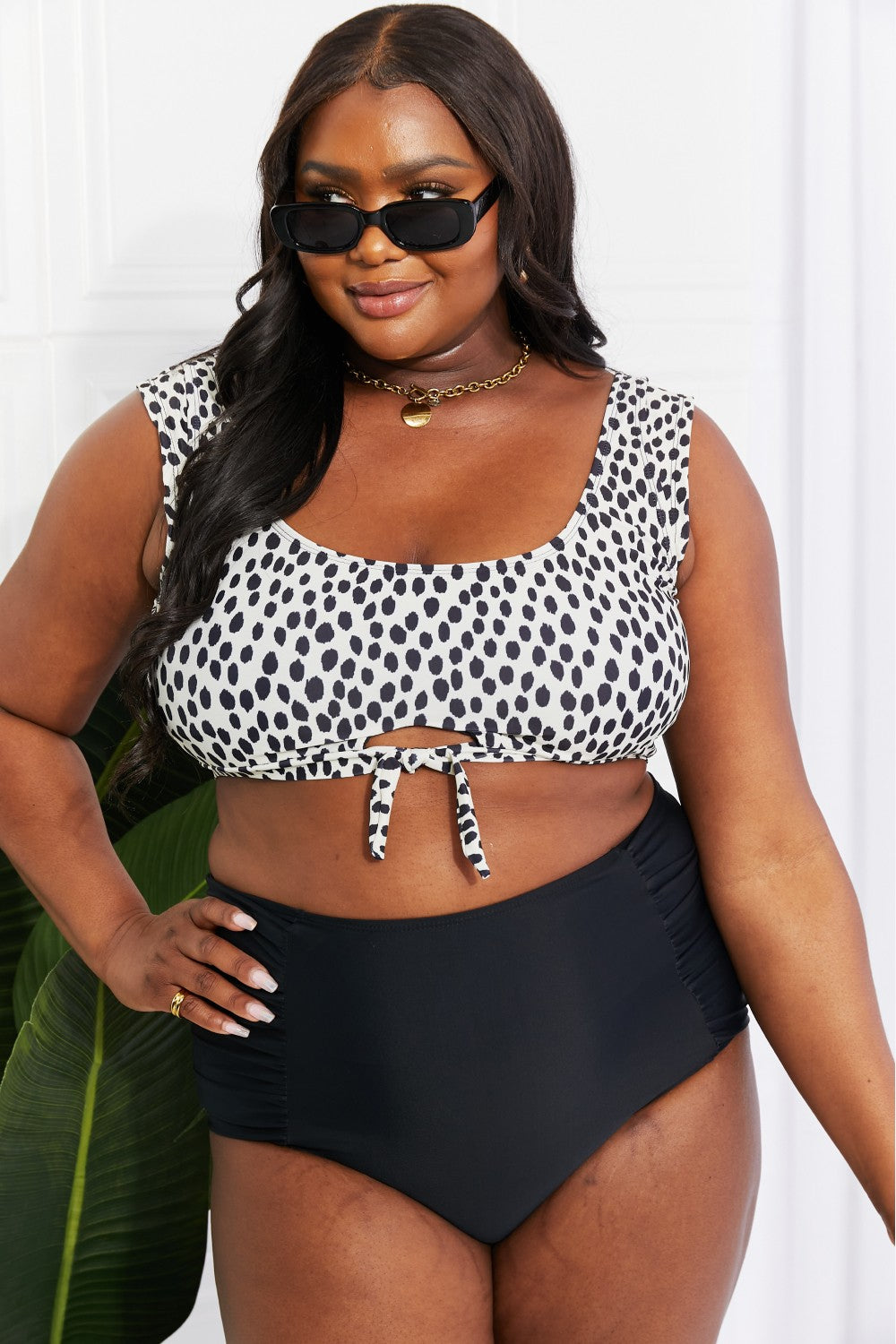 Beach Babe: Crop Swim Top and Ruched Bottoms Set for Women