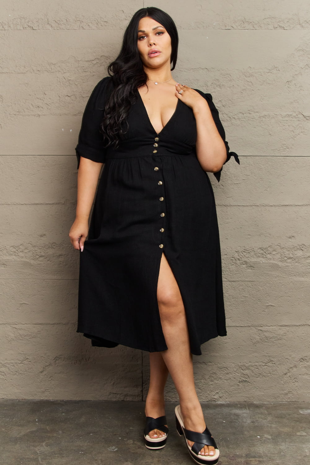 Elegant Linen Midi Dress for Effortless Style