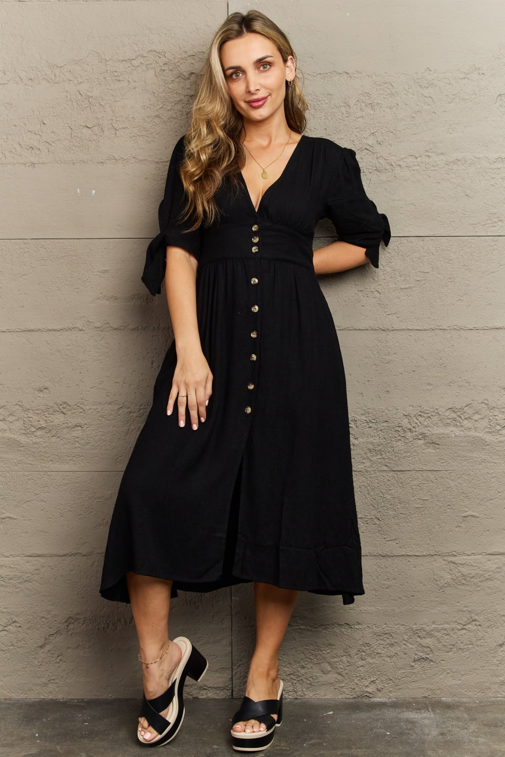 Elegant Linen Midi Dress for Effortless Style