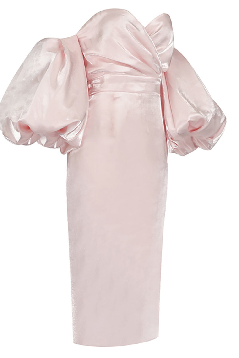 Ruched Bust Puff Sleeve Dress - WESTHUNDRED