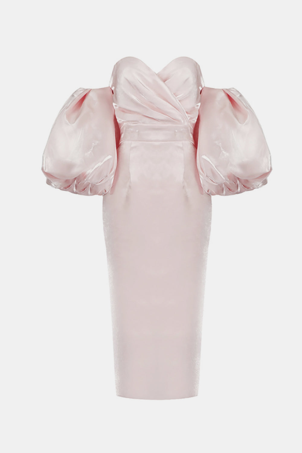 Ruched Bust Puff Sleeve Dress - WESTHUNDRED