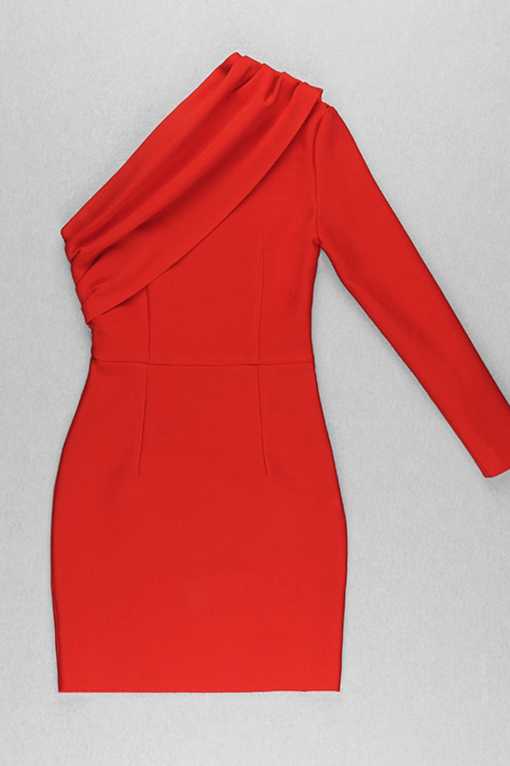 Asymmetrical Neck One-Shoulder Bodycon Dress - WESTHUNDRED