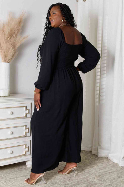 Chic Comfort Square Neck Jumpsuit with Pockets