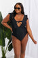 Flirty Backless Ruffle Sleeve One-Piece with Plunging Neckline and Bust Tie