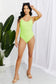 Lemon-Lime Delight: One-Piece Backless Swimsuit