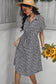 Ditsy Floral Tie-Waist Half Button Dress - WESTHUNDRED