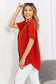 Bold and Vibrant Red-Orange Cotton Buttoned Shirt