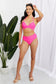 Pink Double Strap Halter Twisted Bikini