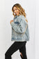 Light Blue Denim Fringe Jacket