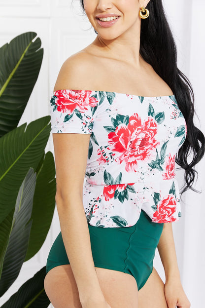 Romantic Off-Shoulder Swim Tankini Set