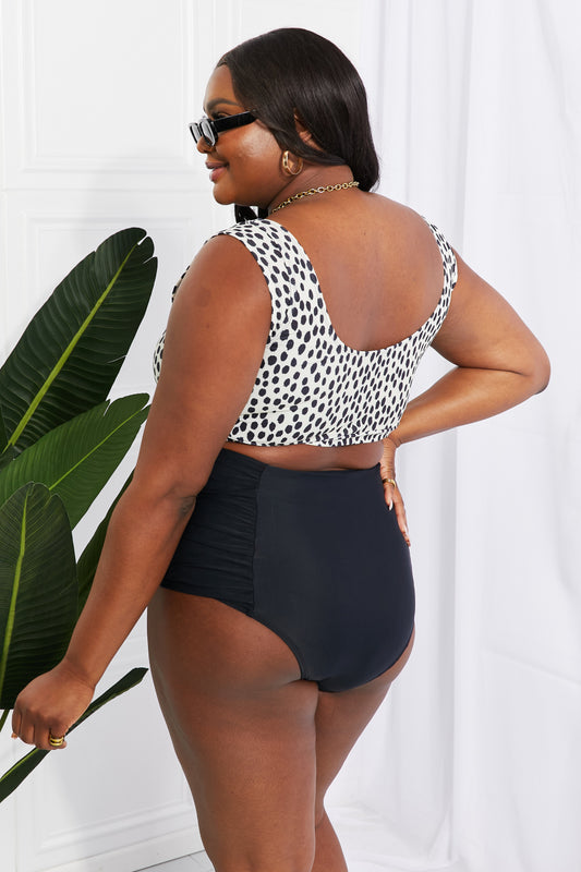 Beach Babe: Crop Swim Top and Ruched Bottoms Set for Women