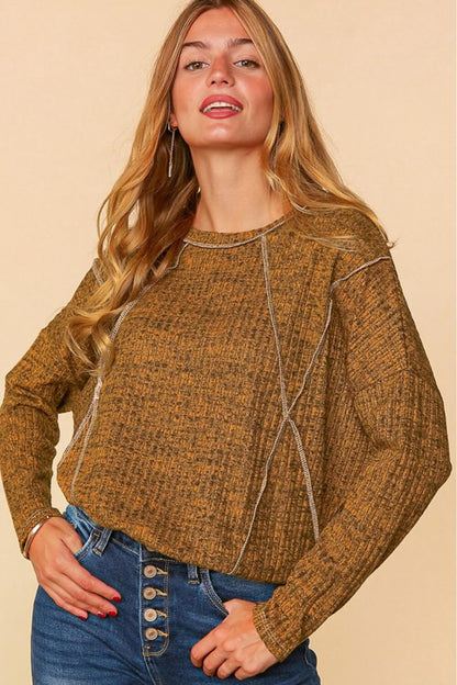 Butterscotch Long Sleeve Ribbed Top