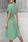 Ditsy Floral Tie-Waist Half Button Dress - WESTHUNDRED