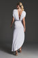 Cap-Sleeve V-Back Chain Detail Asymmetrical Dress - WESTHUNDRED