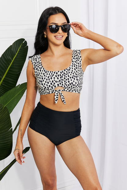 Beach Babe: Crop Swim Top and Ruched Bottoms Set for Women