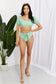 Puff Sleeve Two-Piece Swimsuit with Mid-Rise Bottoms and Waist Tie