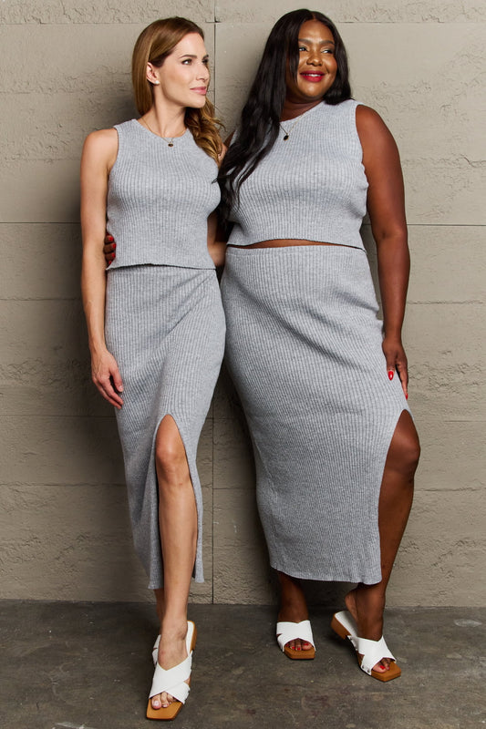Chic Contours: Form-Fitting Two-Piece Set
