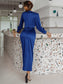 Split Hem Surplice Midi Dress - WESTHUNDRED
