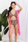 Sheer Pink Mesh Tie-Front Cover-Up