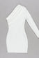 Asymmetrical Neck One-Shoulder Bodycon Dress - WESTHUNDRED