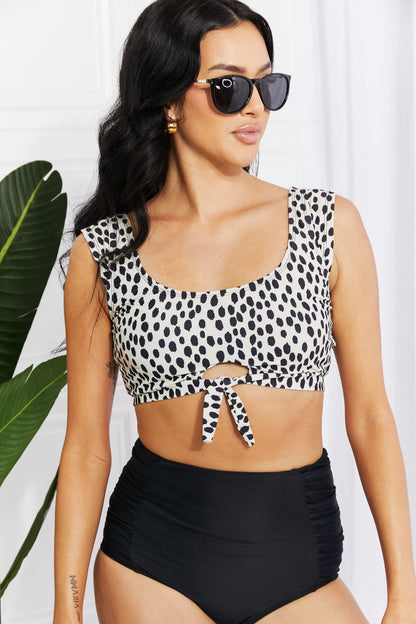 Beach Babe: Crop Swim Top and Ruched Bottoms Set for Women