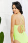 Lemon-Lime Delight: One-Piece Backless Swimsuit