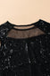 Mesh Panel Tassel Sequins Bodycon Dress - WESTHUNDRED