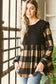 Plaid Contrast Long Sleeve Top