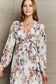 Blooms of Grace: Chiffon Floral Midi Dress with Timeless Elegance
