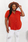 Bold and Vibrant Red-Orange Cotton Buttoned Shirt