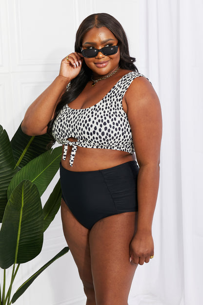 Beach Babe: Crop Swim Top and Ruched Bottoms Set for Women