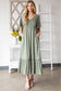 Casual V-neck Pocket Midi Sage Dress