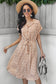 Ditsy Floral Tie-Waist Half Button Dress - WESTHUNDRED