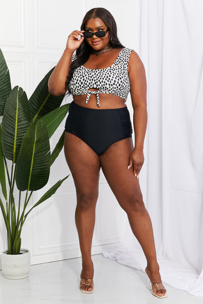 Beach Babe: Crop Swim Top and Ruched Bottoms Set for Women