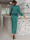 Split Hem Surplice Midi Dress - WESTHUNDRED